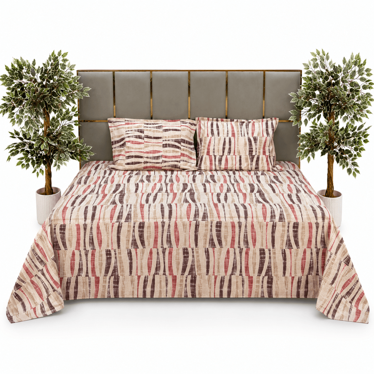 Abstract wavy stripe pure cotton king size bedsheet Abstract wavy stripe pure cotton king size bedsheet