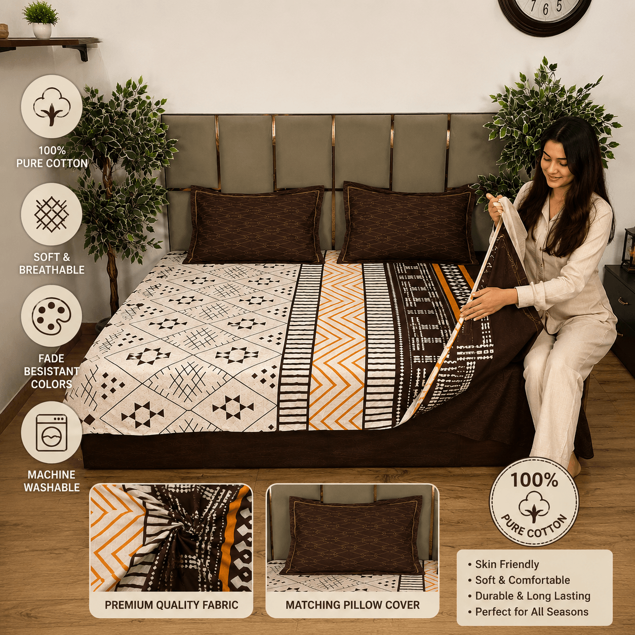 Aztec Mix and match cotton bedsheet
