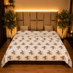 Camel Rider Brown pure cotton jaipuri quilt