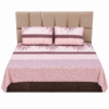 Pink Palms Print Solitaire pure cotton bedsheet Pink Palms Print Solitaire pure cotton bedsheet