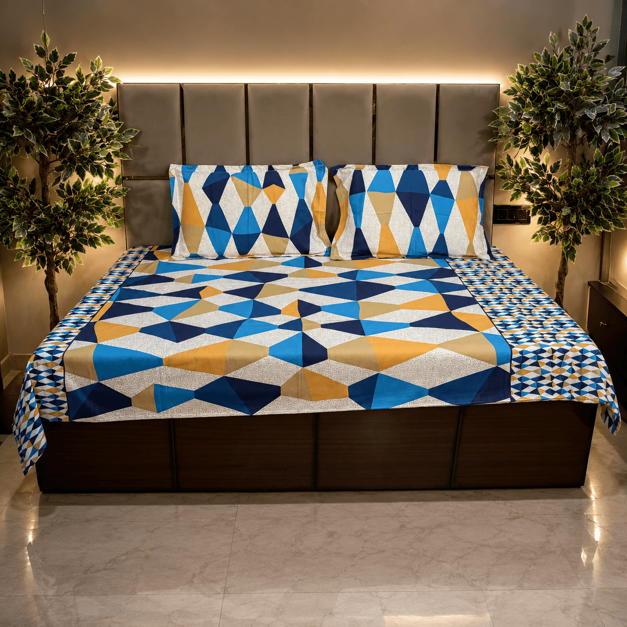 Mosaic Blue Bonanza bedsheet