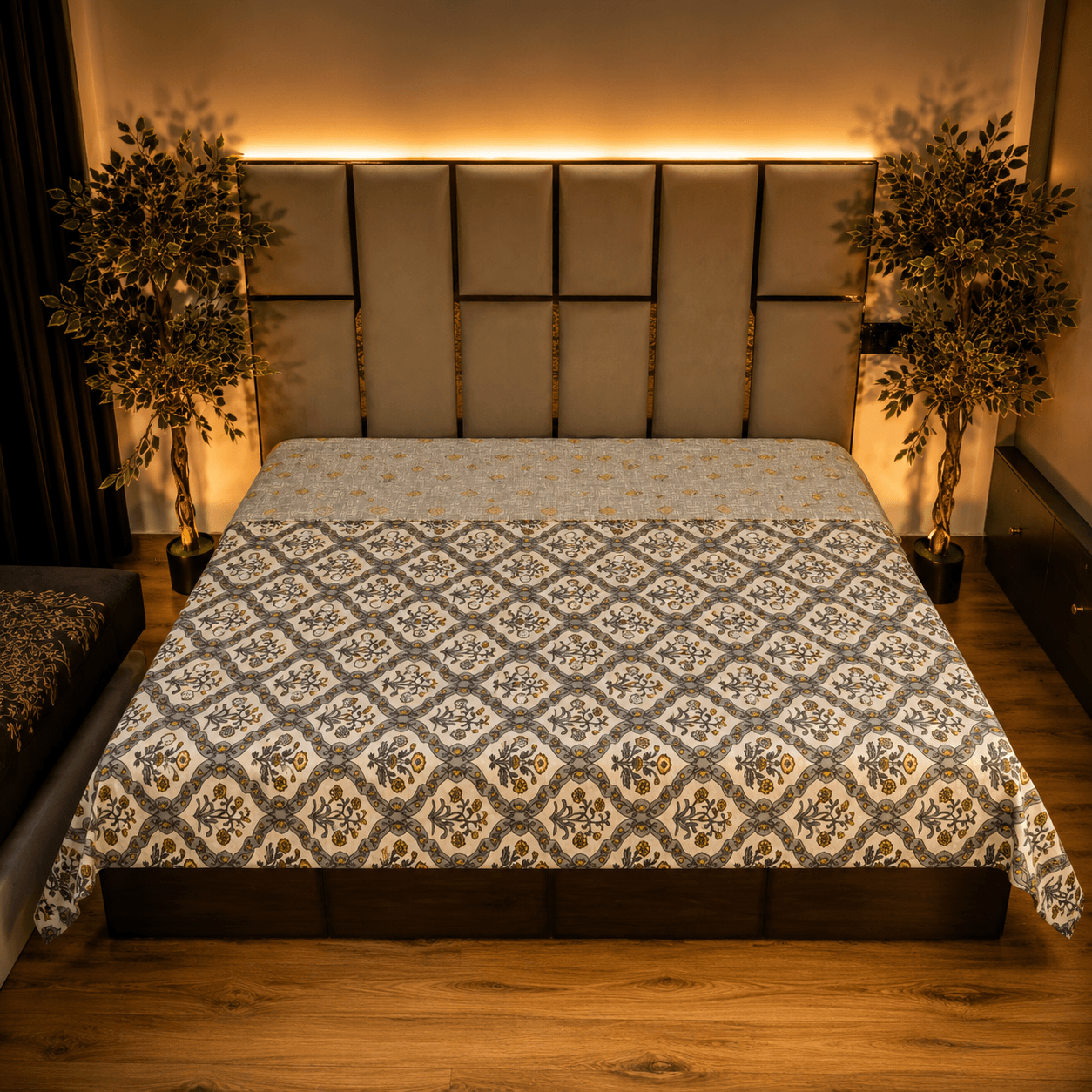 Damask Grey Ac Quilt Single Bed Damask Grey Ac Quilt Single Bed