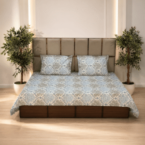 Damask trellis 5436 pure cotton king size bedsheet