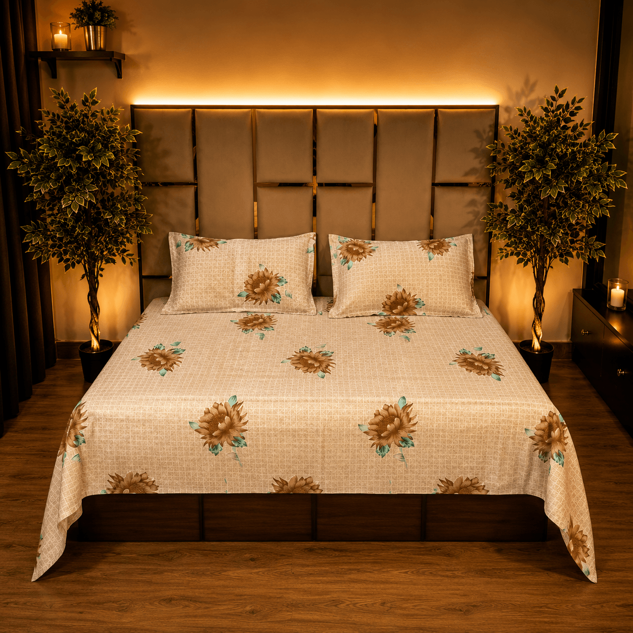 Floral Erina pure cotton kingsize bedsheet Floral Erina pure cotton kingsize bedsheet