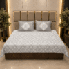 Floral Medallion Grey pure cotton king size bedsheet