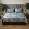 Floral Muted Blue Moris pure cotton bedhseet
