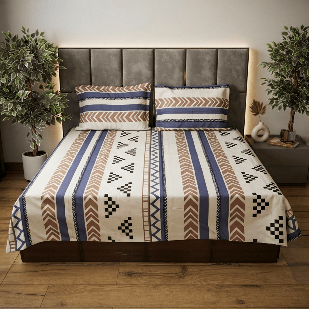 Modern Aztec Moris pure cotton bedhseet