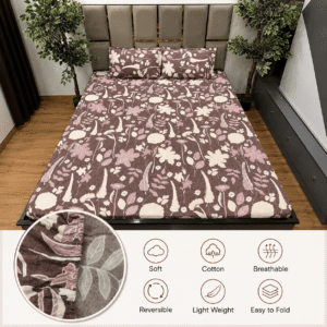Muted Maroon Garden sparsh pure cotton bedsheet