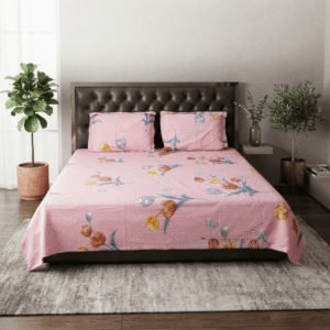 Pastel tulip Print wami pure cotton bedsheet