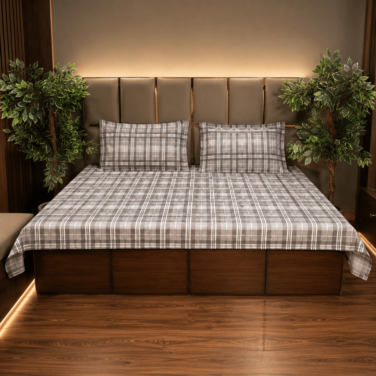 Plaid Moris pure cotton bedhseet