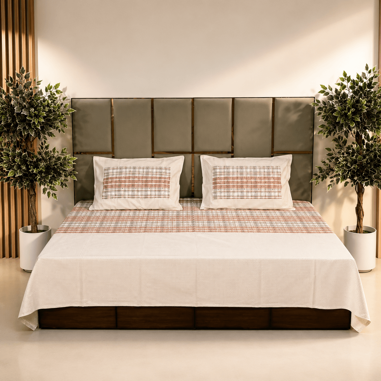 Plaid Check 21 jazkaa pure cotton bedsheet Plaid Check 21 jazkaa pure cotton bedsheet