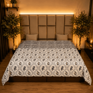 Royal Safari Motif cotton viscose mix double bed quilt