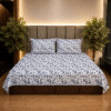 Sepia Floral Grey Queen size bedsheet