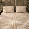 Stripe Check brown king size pure cotton bedsheet