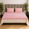 Stripe Check Red king size pure cotton bedsheet
