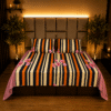 Striped Floral Erina pure cotton kingsize bedsheet Striped Floral Erina pure cotton kingsize bedsheet