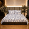 Toile Floral Blue Queen size bedsheet