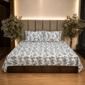 Toile Floral Brown Queen size bedsheet