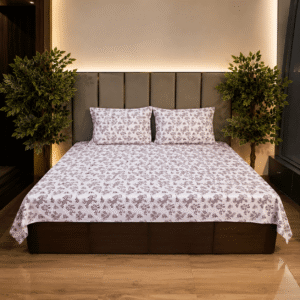 Toile Floral Brown Queen size bedsheet