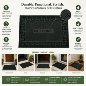 green welcome floor mat benefits