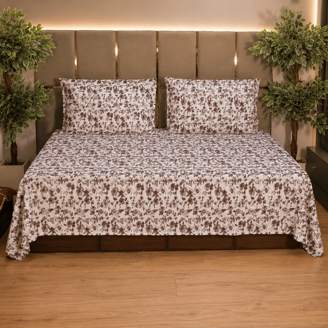 Chintz floral pure cotton king size bedsheet