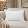 off white pillow cover placed off white pillow cover placed