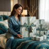 Teal Marble with Gold Veins paper gift bags Teal Marble with Gold Veins paper gift bags