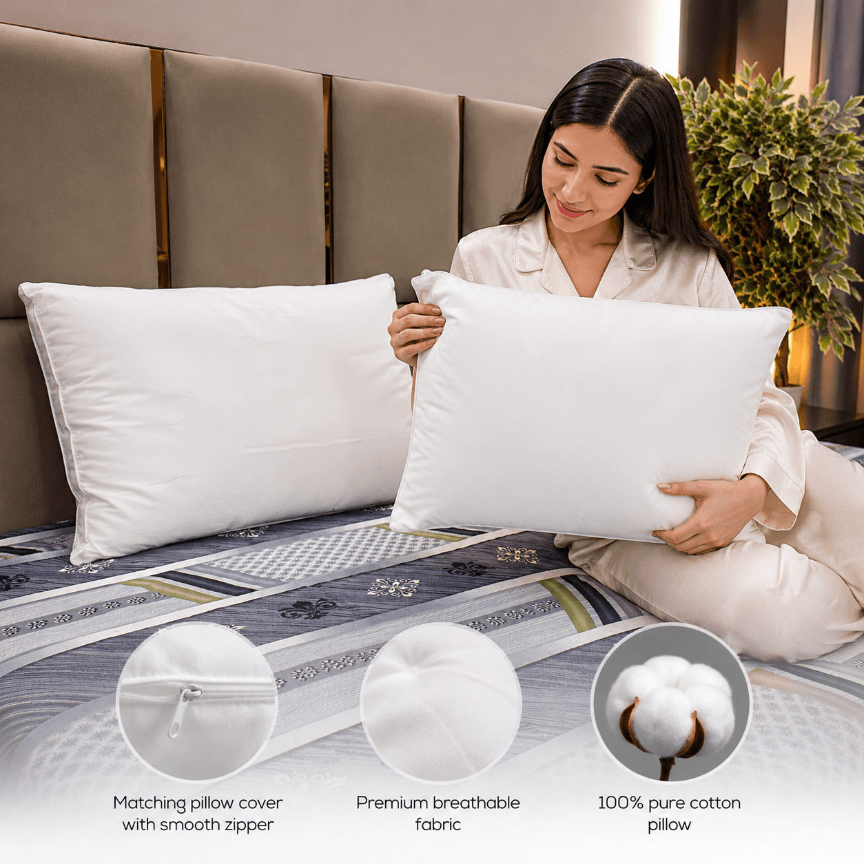 Soft Microfiber Filled Bed Pillows
