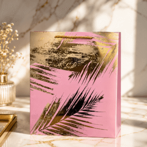 Blush Pink Tropical Gold Paper gift bag