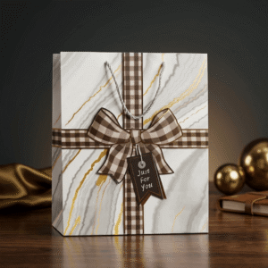 small-luxury-paper-gift-bag-with-marble-print-gingham-ribbon-rope-handle-32-x-26-cm