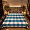 Teal Blue Checks soft touch ac quilts