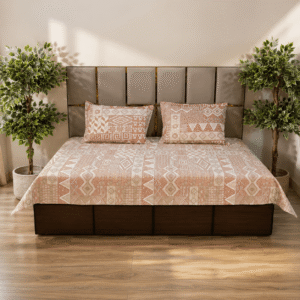 Desert Tribal Beige 5435 pure cotton kingsize bedsheet
