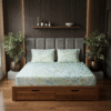 Celadon Marble Print Bedsheet with matching pillow Cover